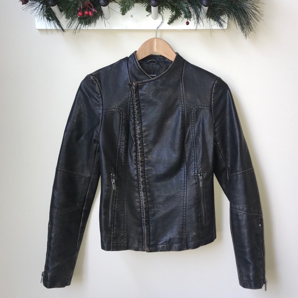 Express faux leather bomber jacket